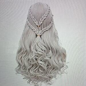 Elegant Silver Braided Wig for Women